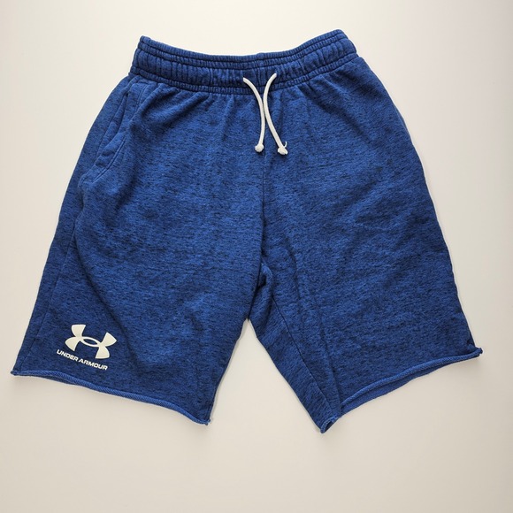 Under Armour Other - Under Armour Mens Blue Heathered Fleece Shorts Fitted Drawstring Size Small